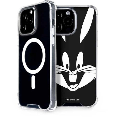 Looney Tunes Bugs Bunny Plain Black and White iPhone 15 Pro Max MagSafe Case
