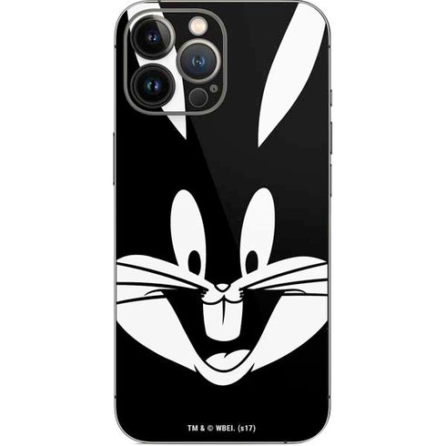 Looney Tunes Bugs Bunny Plain Black and White iPhone 14 Pro Max Skin