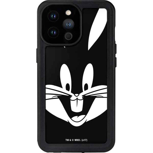 Looney Tunes Bugs Bunny Plain Black and White iPhone 14 Pro Max Waterproof Case
