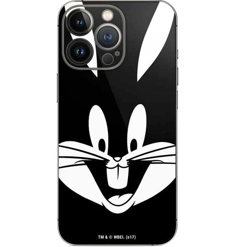 Looney Tunes Bugs Bunny Plain Black and White iPhone 14 Pro Skin