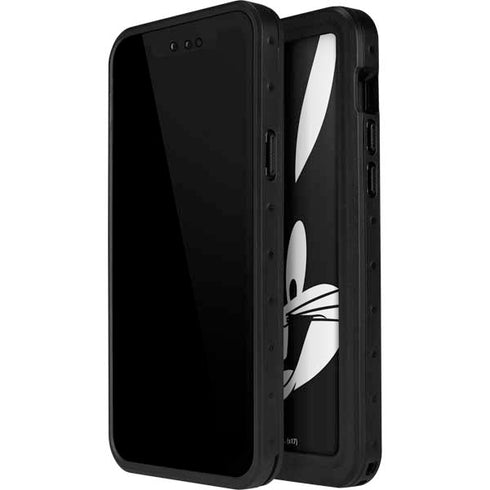 Looney Tunes Bugs Bunny Plain Black and White iPhone 15 Plus Waterproof Case