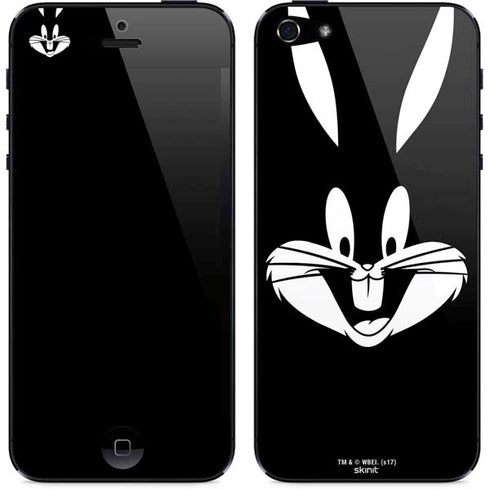 Looney Tunes Bugs Bunny Plain Black and White iPhone 5/5s/5SE Skin