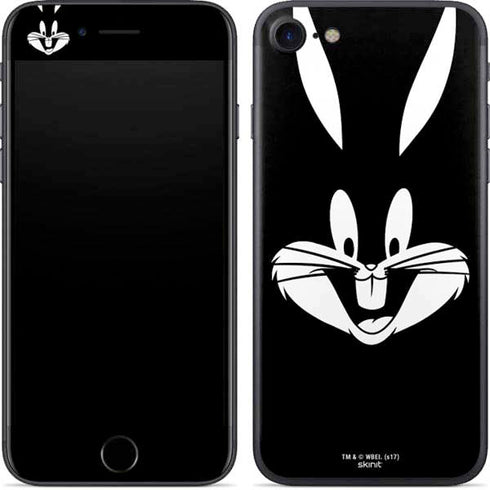 Looney Tunes Bugs Bunny Plain Black and White iPhone 8 Skin