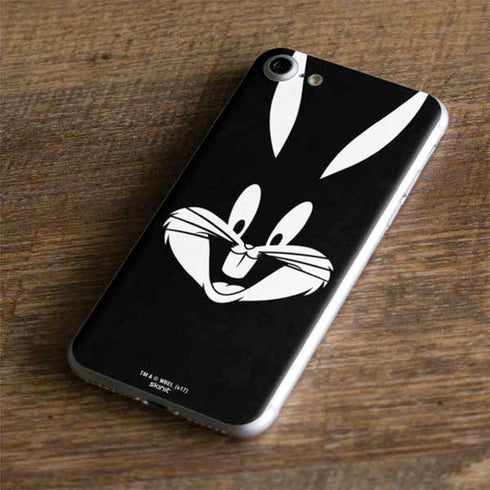 Looney Tunes Bugs Bunny Plain Black and White iPhone 8 Skin