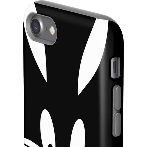Looney Tunes Bugs Bunny Plain Black and White iPhone SE (2nd & 3rd Gen) Pro Case