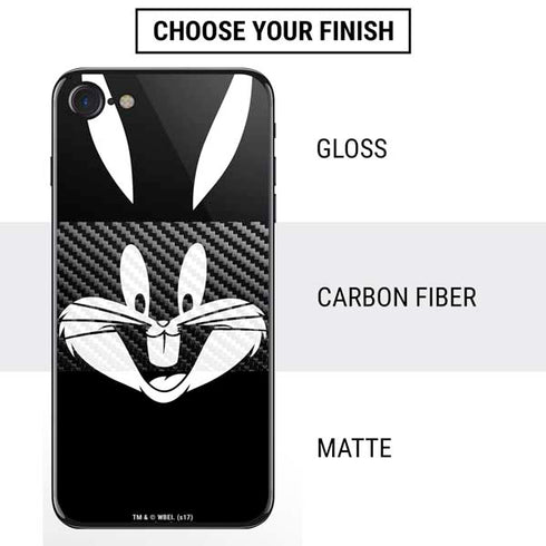 Looney Tunes Bugs Bunny Plain Black and White iPhone SE (2nd & 3rd Gen) Skin