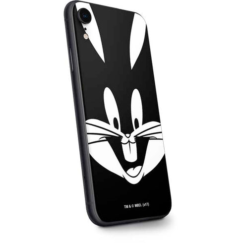 Looney Tunes Bugs Bunny Plain Black and White iPhone XR Skin