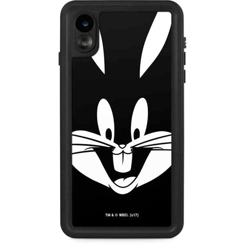 Looney Tunes Bugs Bunny Plain Black and White iPhone XR Waterproof Case