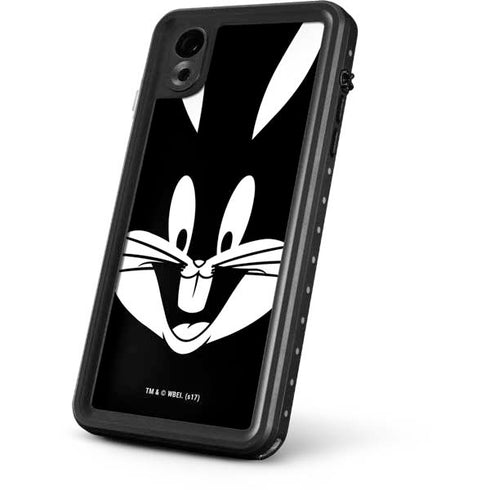 Looney Tunes Bugs Bunny Plain Black and White iPhone XR Waterproof Case