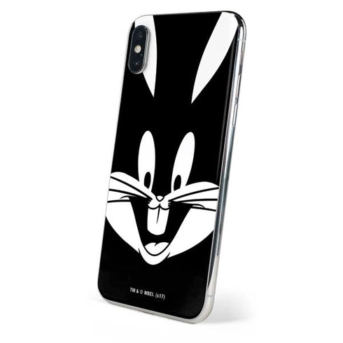 Looney Tunes Bugs Bunny Plain Black and White iPhone XS Skin