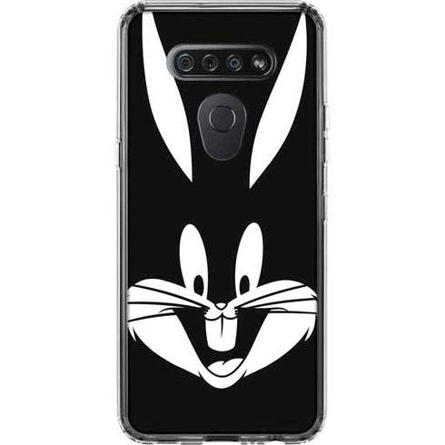 Looney Tunes Bugs Bunny Plain Black and White LG K51/Q51 Clear Case