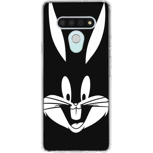 Looney Tunes Bugs Bunny Plain Black and White LG Stylo 6 Clear Case