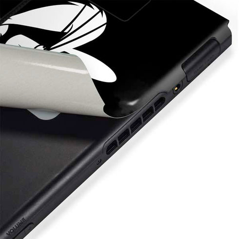 Looney Tunes Bugs Bunny Plain Black and White Nintendo Switch Bundle Skin