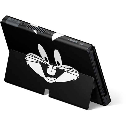 Looney Tunes Bugs Bunny Plain Black and White Nintendo Switch OLED (2021) Skin