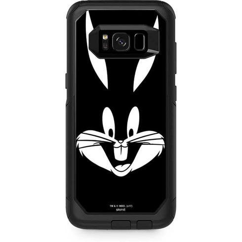 Looney Tunes Bugs Bunny Plain Black and White Otterbox Commuter Galaxy Skin