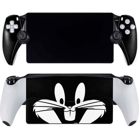 Looney Tunes Bugs Bunny Plain Black and White PlayStation Portal Remote Player Skin