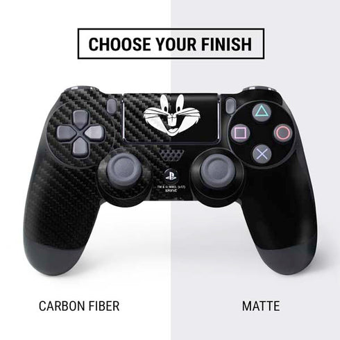 Looney Tunes Bugs Bunny Plain Black and White PS4 Controller Skin