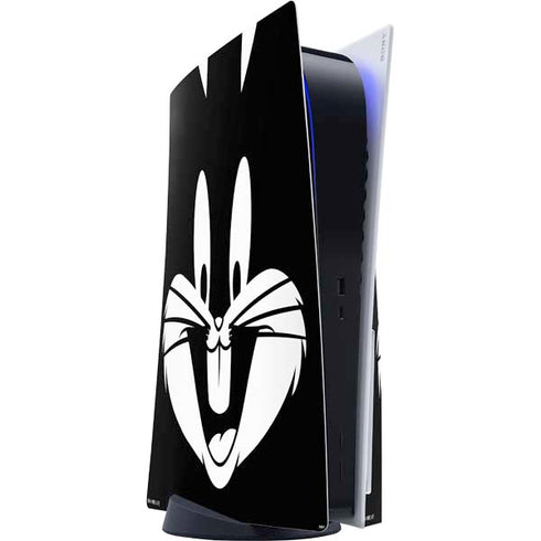 Looney Tunes Bugs Bunny Plain Black and White PS5 Console Skin