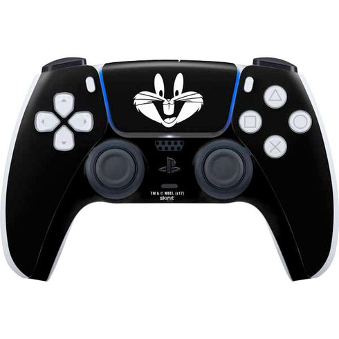 Looney Tunes Bugs Bunny Plain Black and White PS5 Controller Skin