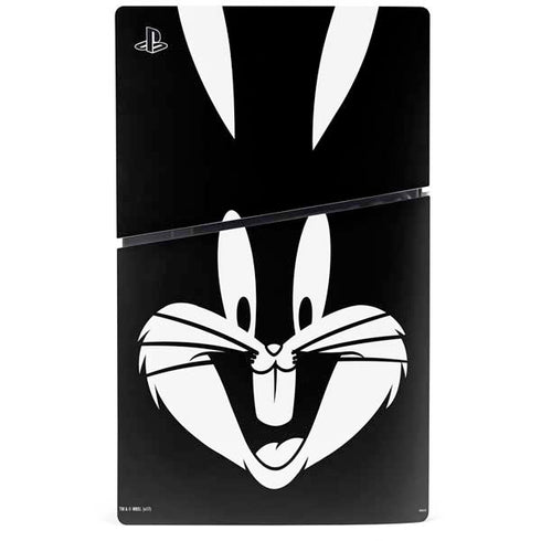 Looney Tunes Bugs Bunny Plain Black and White PS5 Slim Disk Console Skin
