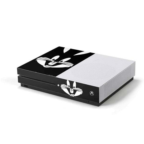 Looney Tunes Bugs Bunny Plain Black and White Xbox One S Console Skin