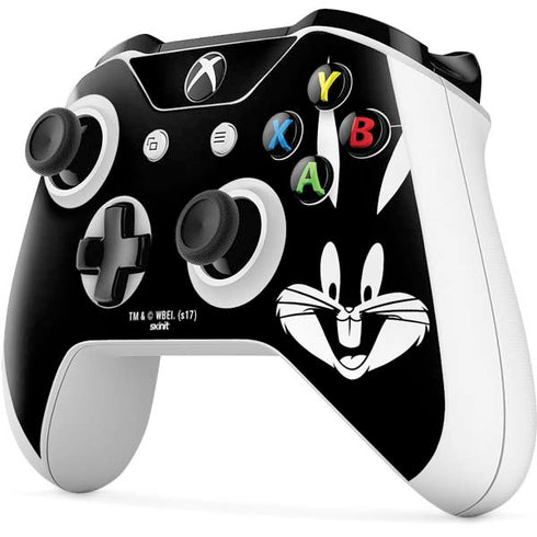 Looney Tunes Bugs Bunny Plain Black and White Xbox One S Controller Skin