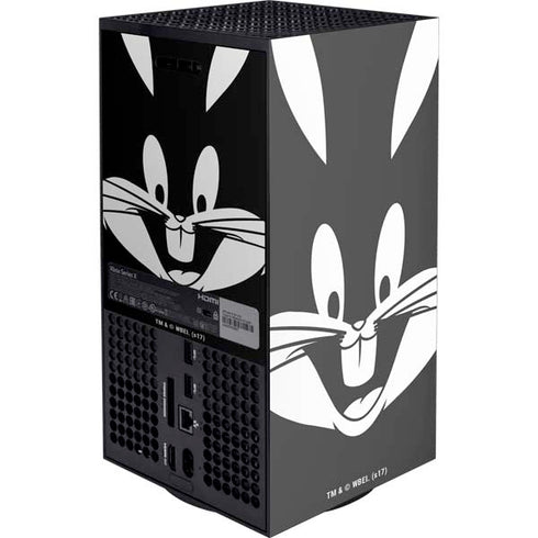 Looney Tunes Bugs Bunny Plain Black and White Xbox Series X Console Skin