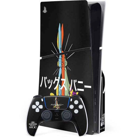 Looney Tunes Bugs Bunny Sliced Juxtapose PS5 Slim Disk Bundle Skin
