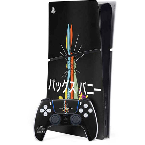 Looney Tunes Bugs Bunny Sliced Juxtapose PS5 Slim Digital Edition Console Skin