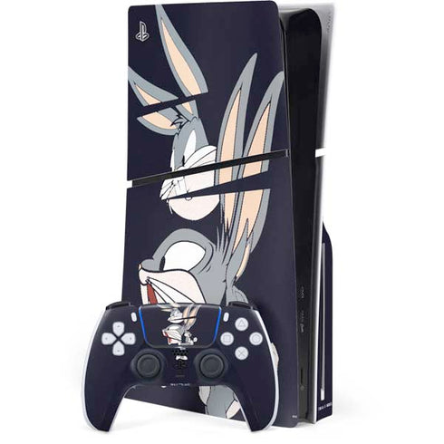 Looney Tunes Bugs Bunny Sliced PS5 Slim Disk Bundle Skin