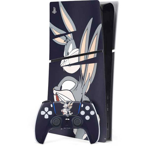 Looney Tunes Bugs Bunny Sliced PS5 Slim Digital Edition Bundle Skin