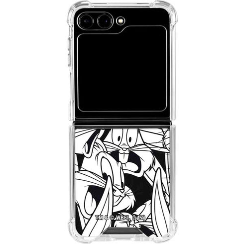 Looney Tunes Bugs Bunny Super Sized Pattern Galaxy Z Flip5 5G Clear Case