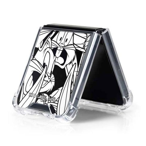 Looney Tunes Bugs Bunny Super Sized Pattern Galaxy Z Flip5 5G Clear Case