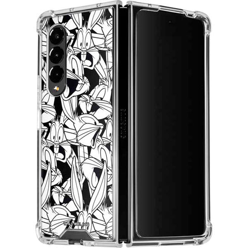 Looney Tunes Bugs Bunny Super Sized Pattern Galaxy Z Fold4 5G Clear Case