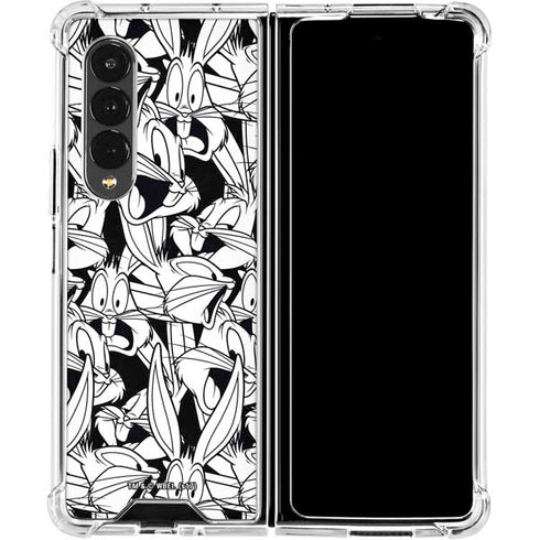 Looney Tunes Bugs Bunny Super Sized Pattern Galaxy Z Fold4 5G Clear Case