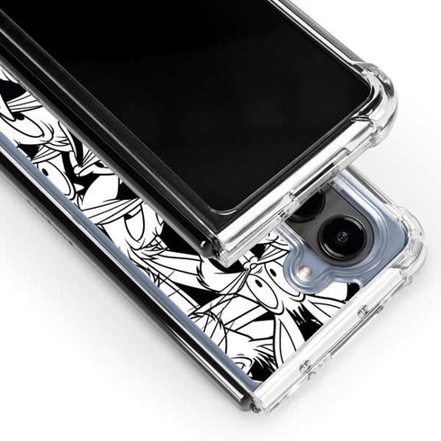 Looney Tunes Bugs Bunny Super Sized Pattern Galaxy Z Fold5 5G Clear Case