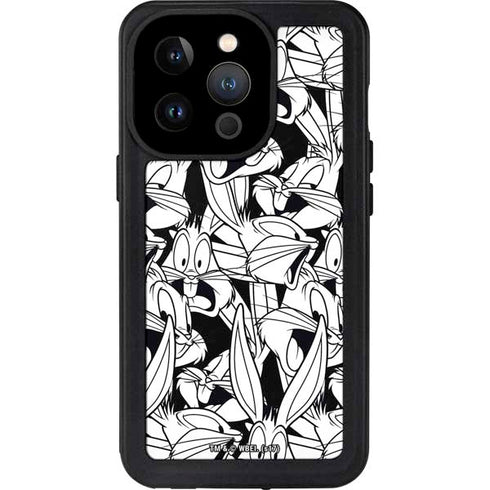 Looney Tunes Bugs Bunny Super Sized Pattern iPhone 14 Pro Waterproof Case