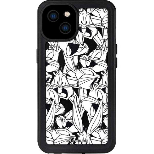 Looney Tunes Bugs Bunny Super Sized Pattern iPhone 15 Plus Waterproof Case
