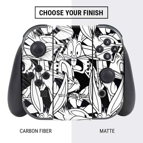 Looney Tunes Bugs Bunny Super Sized Pattern Nintendo Switch Bundle Skin