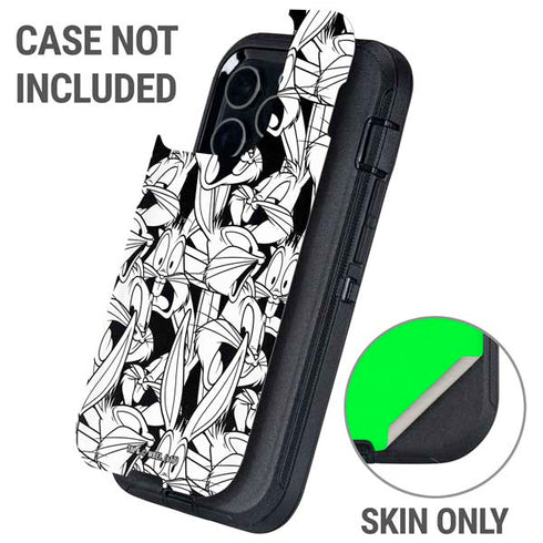 Looney Tunes Bugs Bunny Super Sized Pattern Otterbox Defender iPhone Skin
