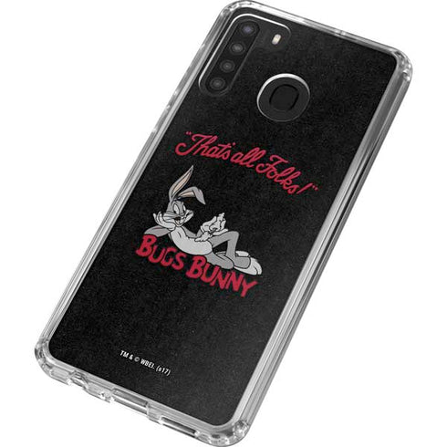 Looney Tunes Bugs Bunny Thats All Folks Galaxy A21 Clear Case