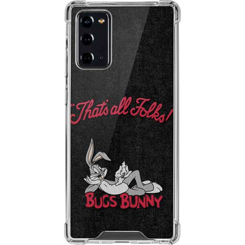 Looney Tunes Bugs Bunny Thats All Folks Galaxy Note20 5G Clear Case