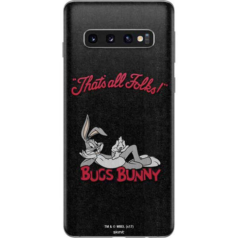 Looney Tunes Bugs Bunny Thats All Folks Galaxy S10 Skin