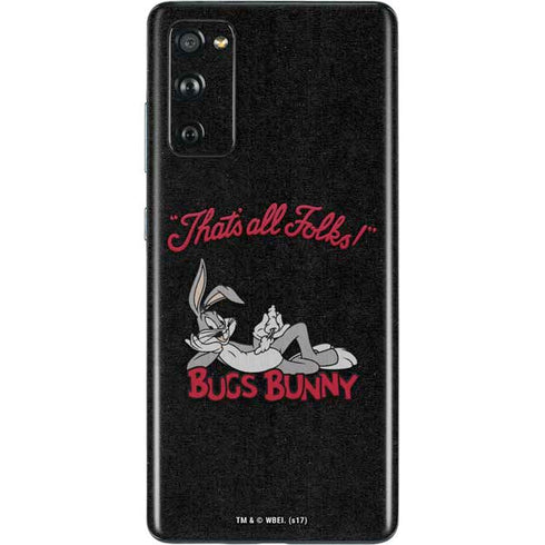 Looney Tunes Bugs Bunny Thats All Folks Galaxy S20 Fan Edition Skin