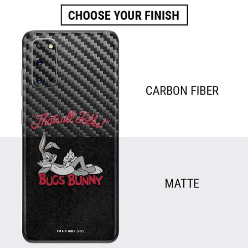 Looney Tunes Bugs Bunny Thats All Folks Galaxy S20 Skin