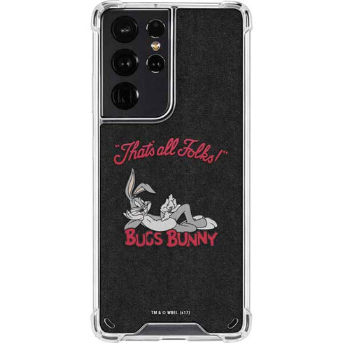 Looney Tunes Bugs Bunny Thats All Folks Galaxy S21 Ultra 5G Clear Case