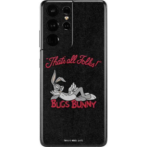 Looney Tunes Bugs Bunny Thats All Folks Galaxy S21 Ultra 5G Skin