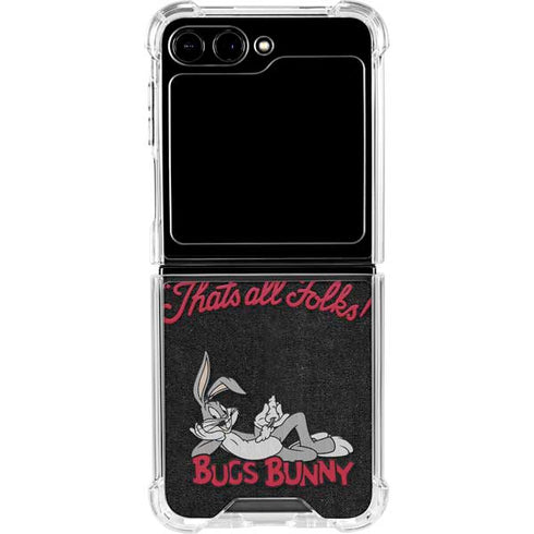 Looney Tunes Bugs Bunny Thats All Folks Galaxy Z Flip5 5G Clear Case