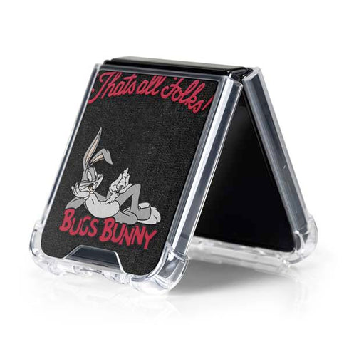 Looney Tunes Bugs Bunny Thats All Folks Galaxy Z Flip5 5G Clear Case