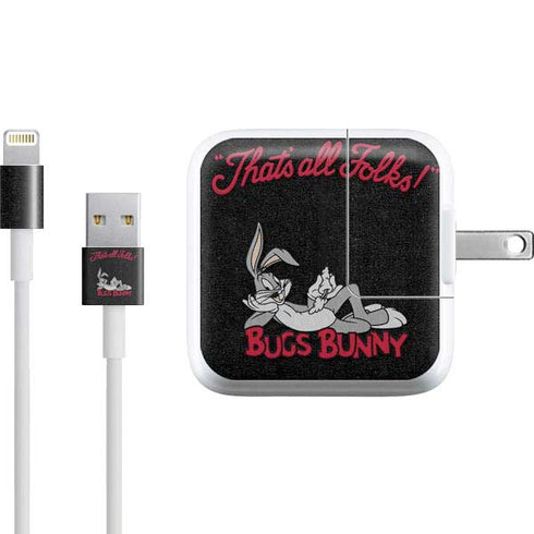 Looney Tunes Bugs Bunny Thats All Folks iPad Charger (10W USB) Skin